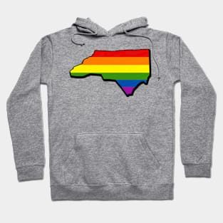 Rainbow North Carolina Outline Hoodie